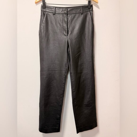 Aritzia Babaton Black Faux Leather Trousers size 6 - Picture 2 of 10
